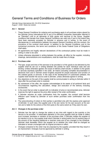 General Terms and Conditions of Business for Orders