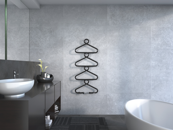 modernes graues badezimmer mit einem zehnder design heizkörper archibald