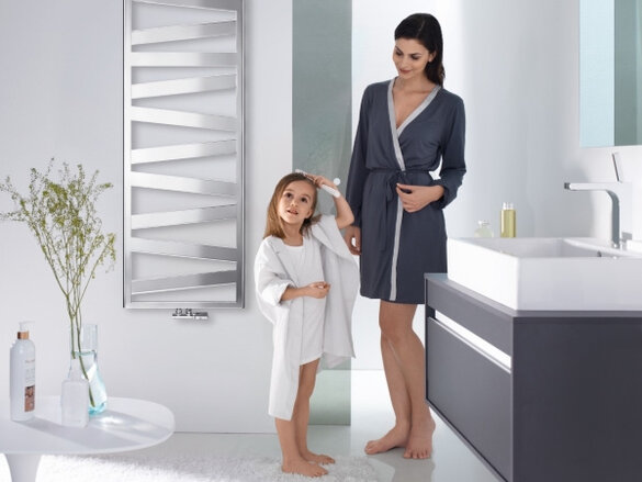 women and child in bathroom 